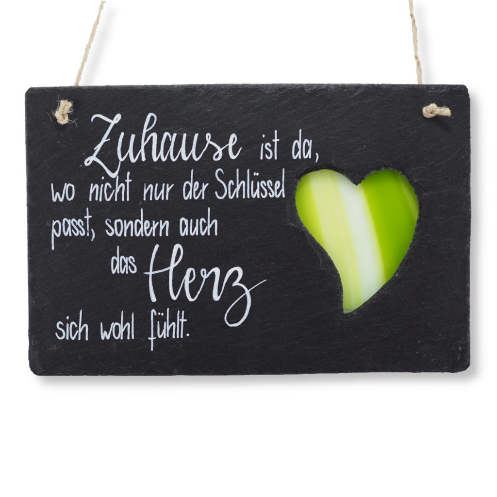 Schiefertafel mit Glas 24 cm x 15 cm die Sprücheklopfer