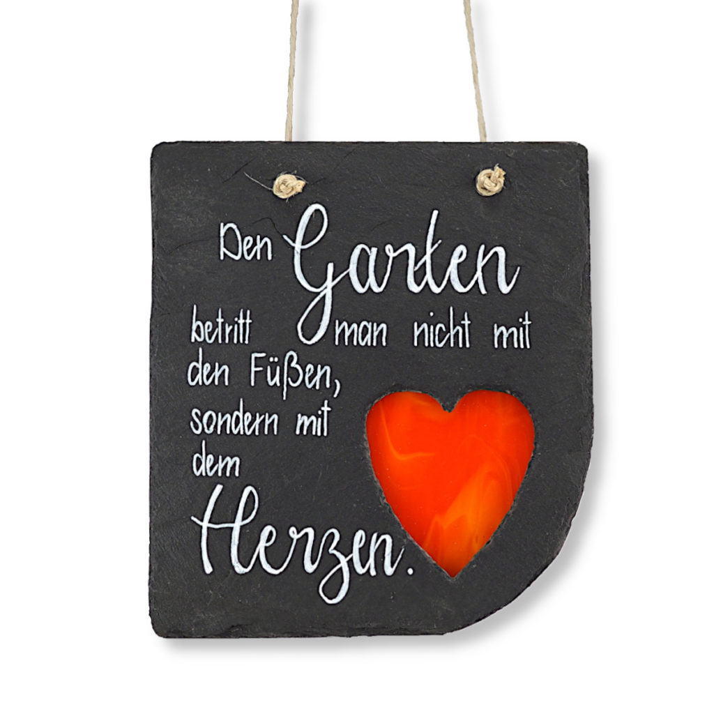 Schiefertafel mit Glas 20 cm x 17 cm die Sprücheklopfer